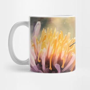 Bumblebee Hovering Over a Flower Watercolor Mug